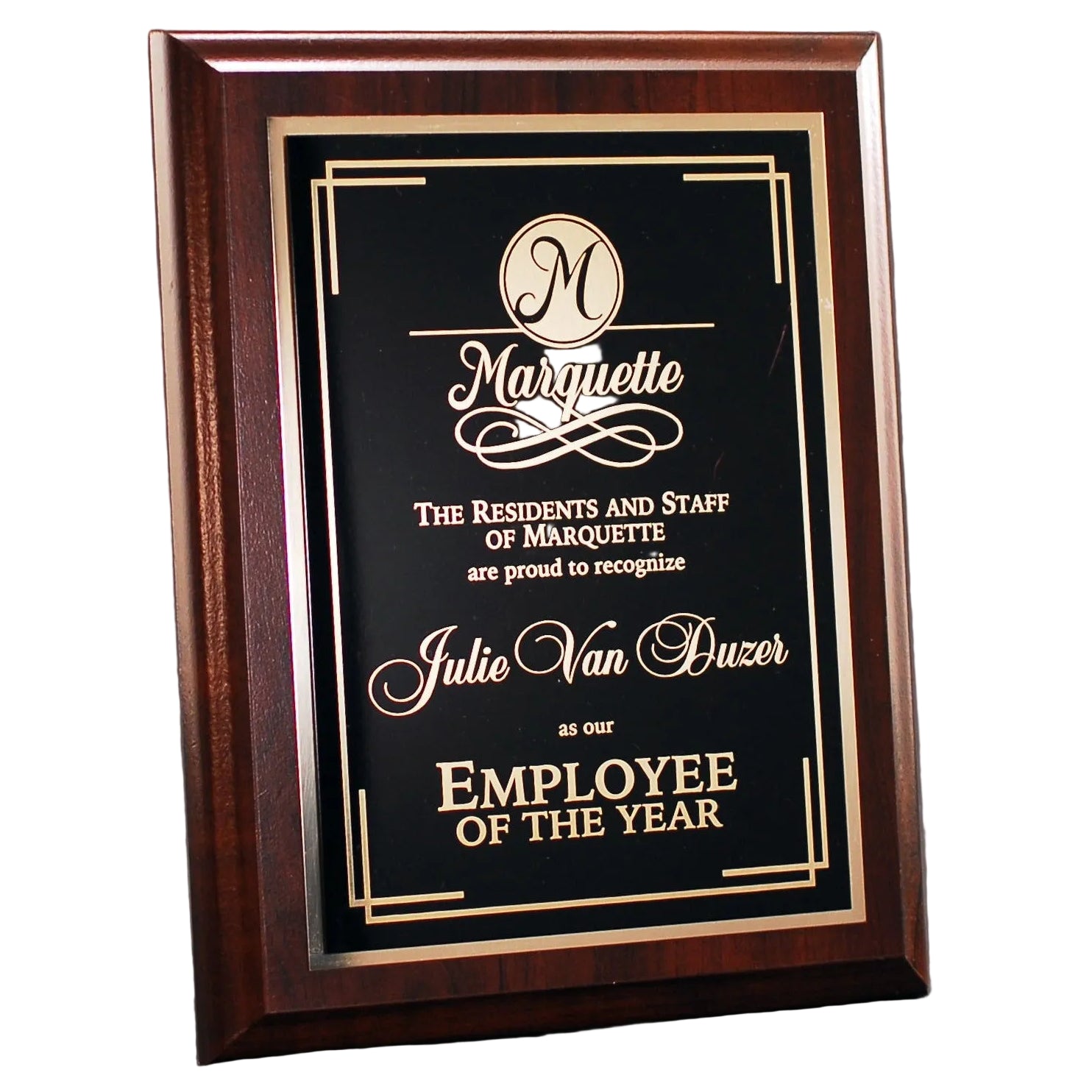 Cherry-finish Plaque with Plate