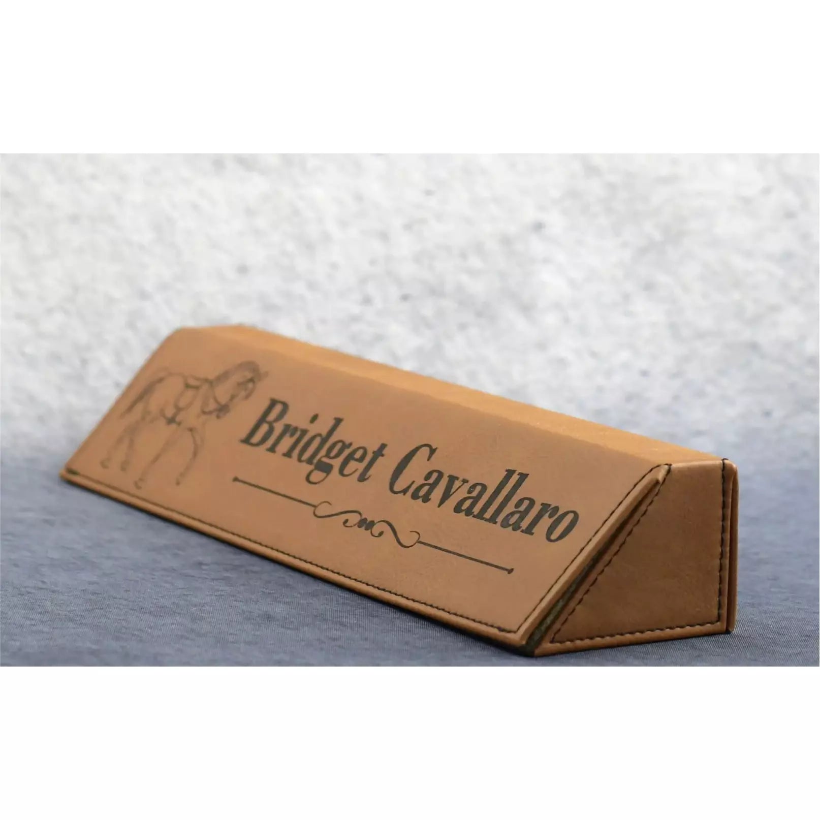 Leatherette Rawhide Desk Wedge