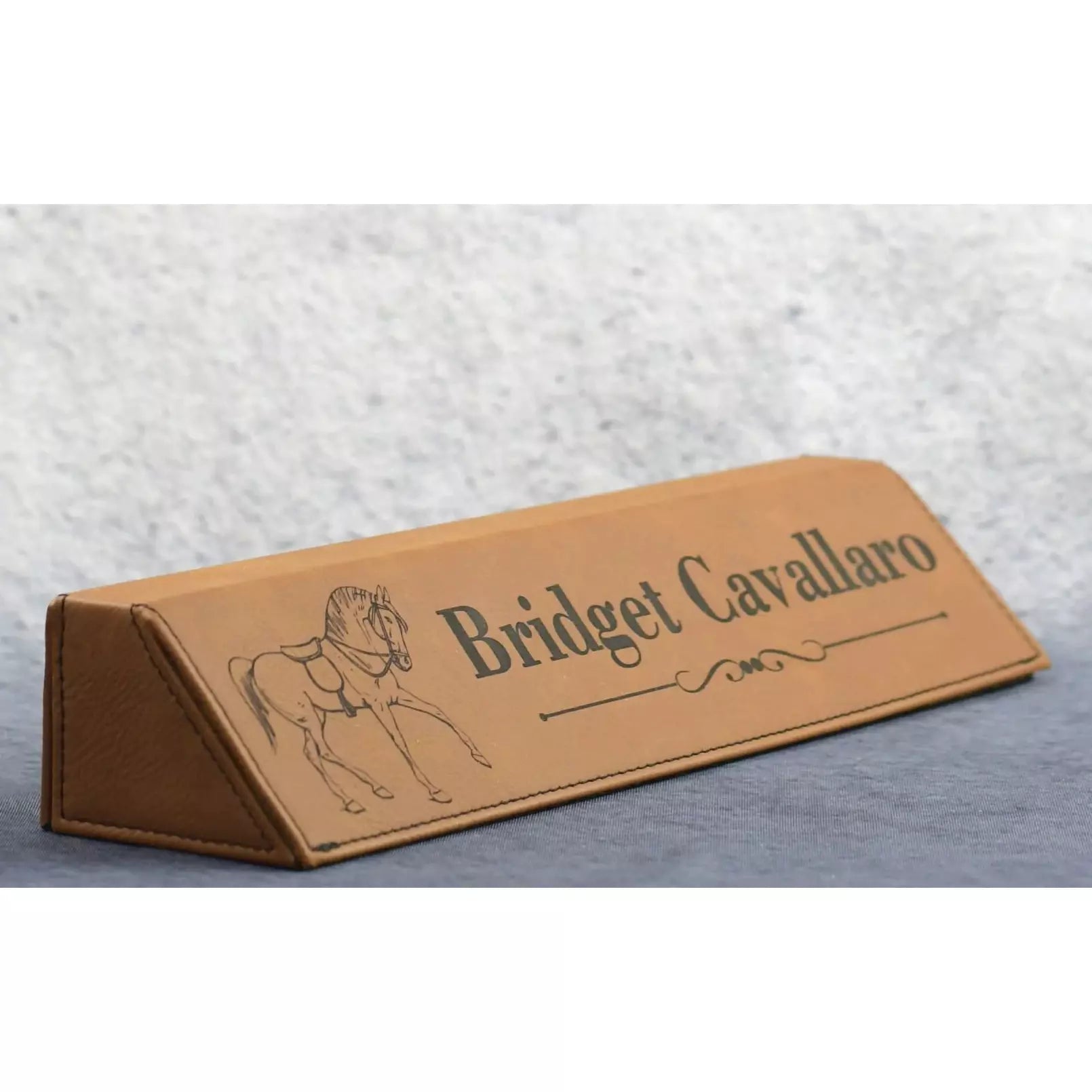 Leatherette Rawhide Desk Wedge