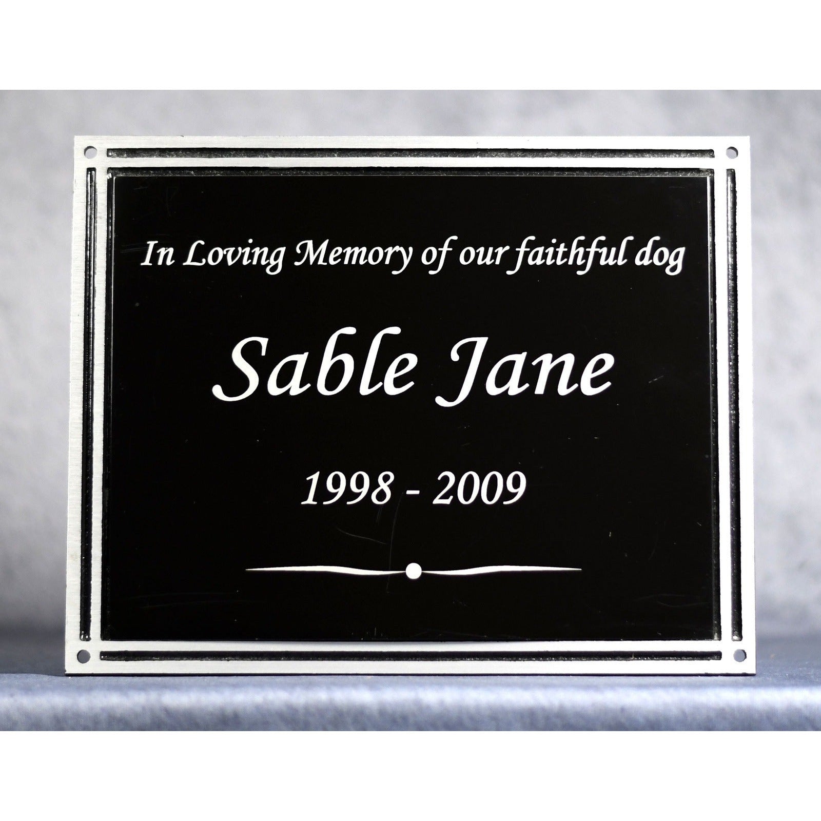 Cast Aluminum Black/Silver Plaque