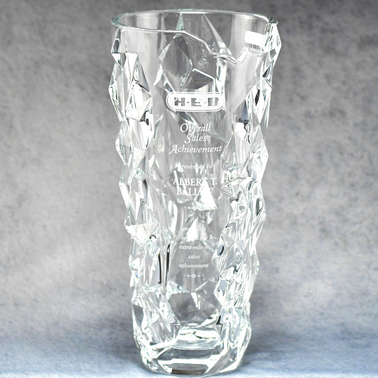 Crystal Iceberg Sculpted Vase