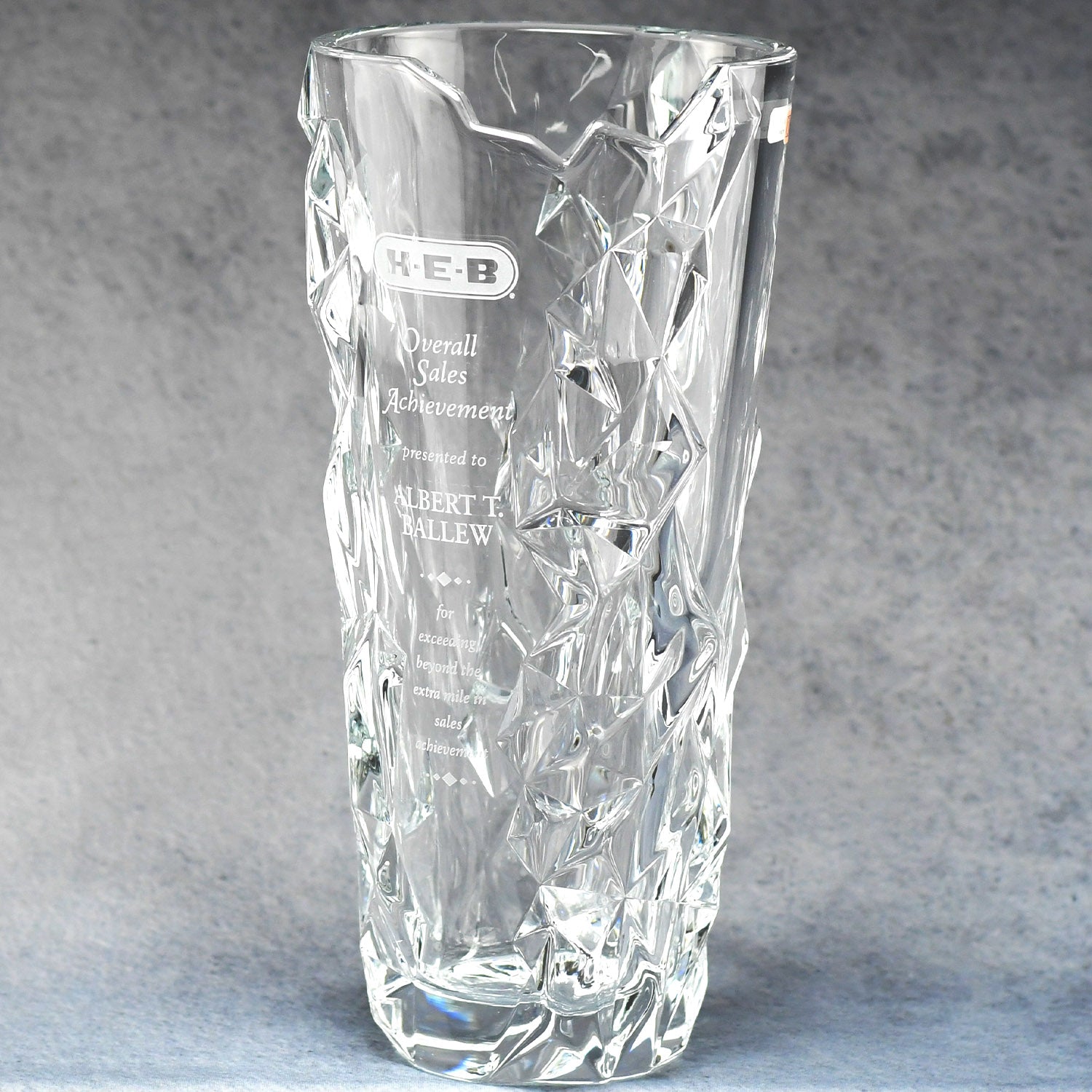 Crystal Iceberg Sculpted Vase