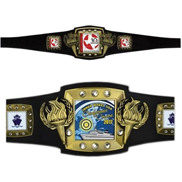 Custom Champion Perpetual Award Belt with 12 Plates
