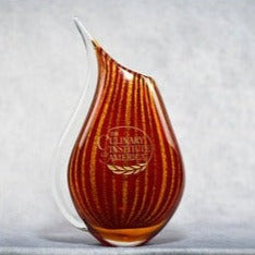 Art Glass Red/Gold Vase