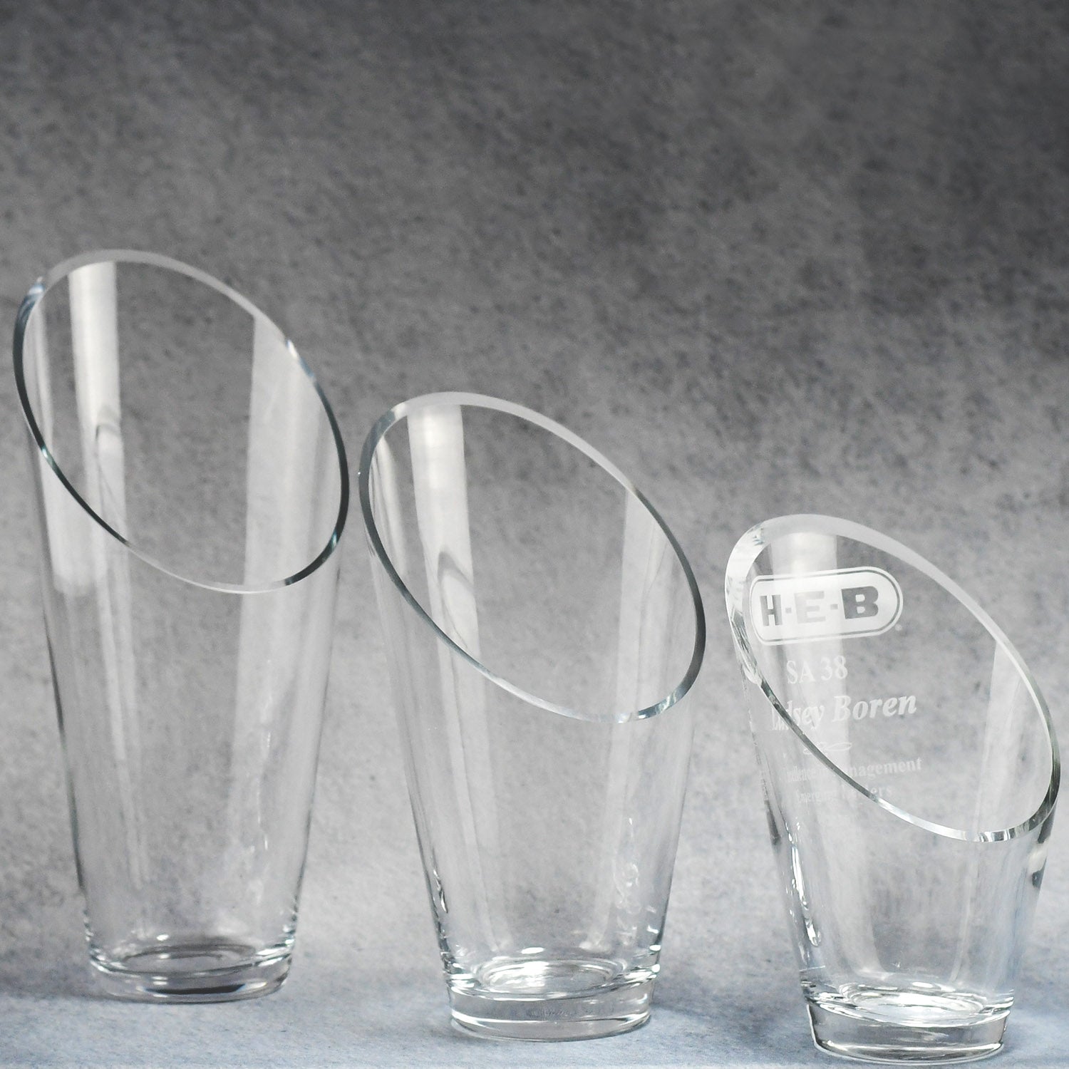 Slant Top Glass Vase