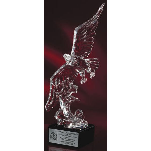 Acrylic Eagle on Marble Base - Landing