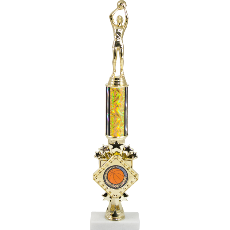 Diamond Series Trophy With A Round Column On A Marble Base