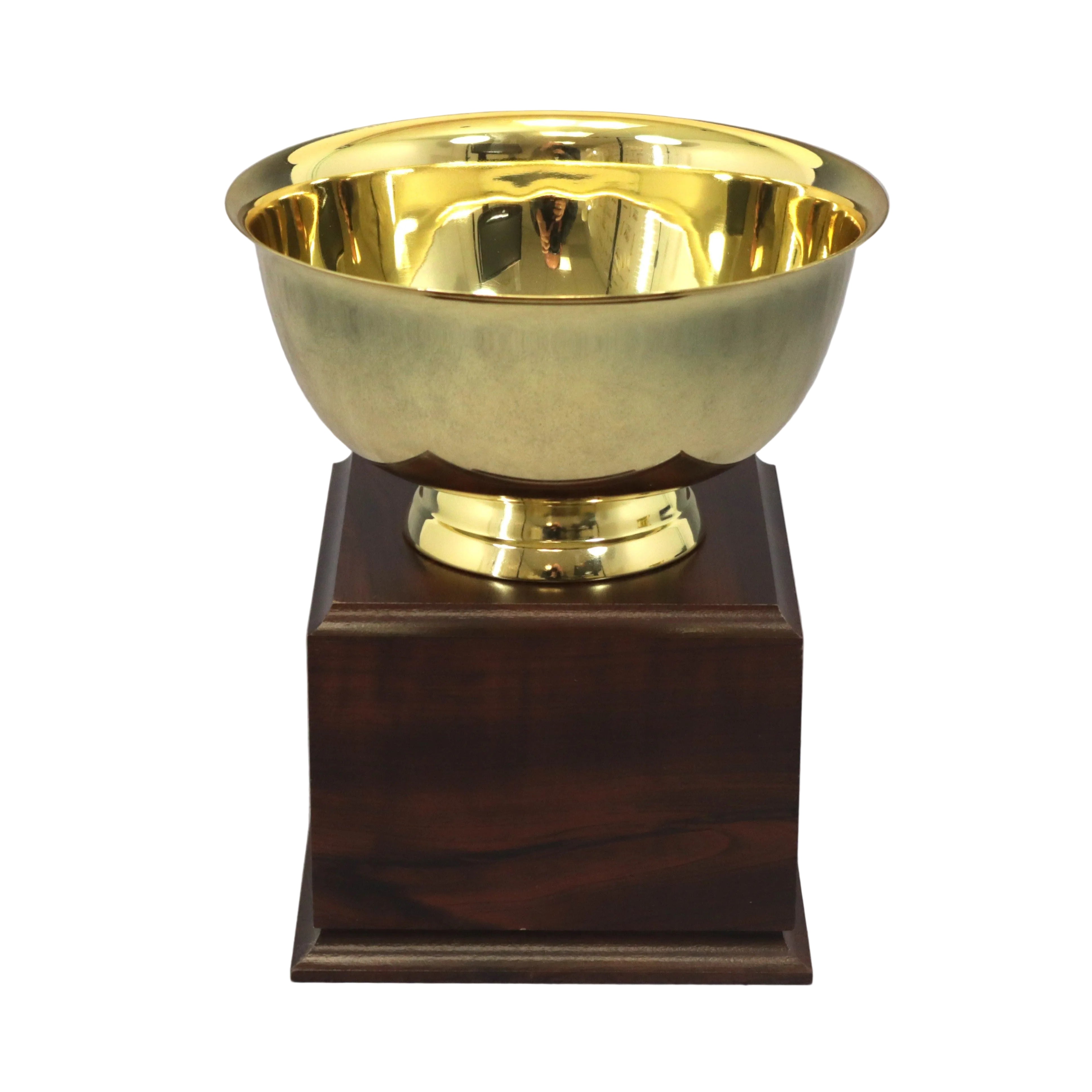 Gold Revere Bowl on Walnut Base