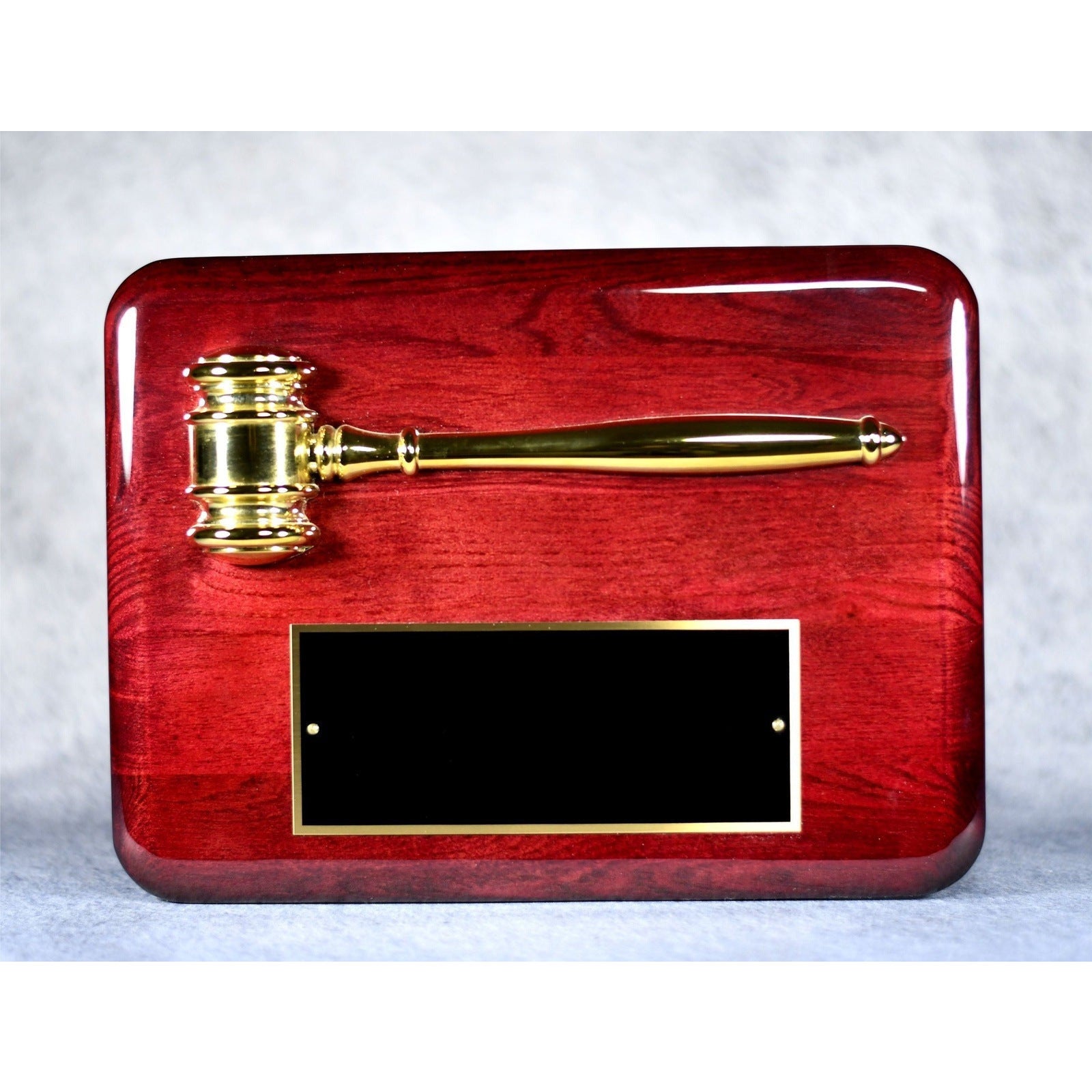 Gavel with Piano Finish Plaque