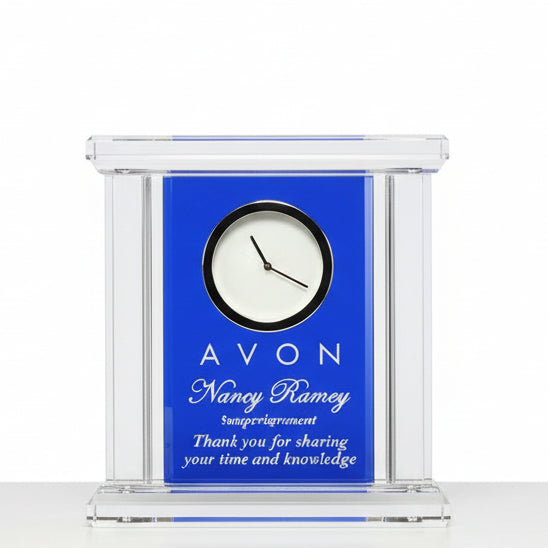 Blue/Clear Crystal Clock